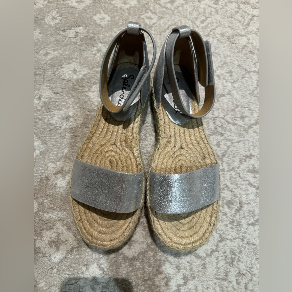 Silver Espadrille Sandals